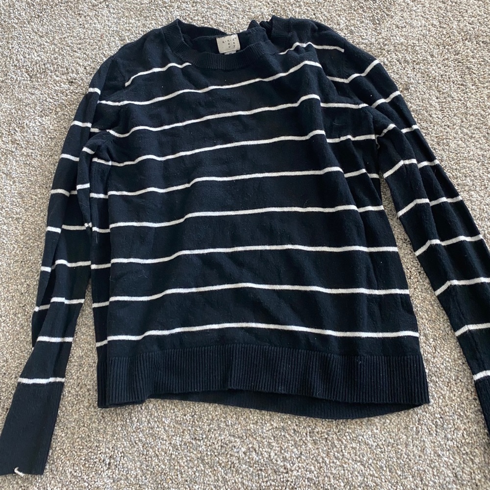 Black and white striped sweater